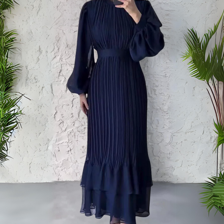Levoire | Robe Avec Jupe Plissée Longue BLEU