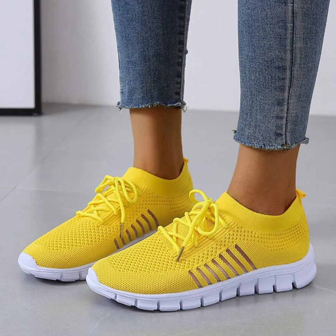 Levoire | Baskets Respirantes Et Élégantes Pour - Femmes - À Lacets Jaune