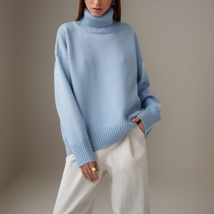 Levoire | Pull Col Roul Femmes Chaud Et Confortable Bleu ciel