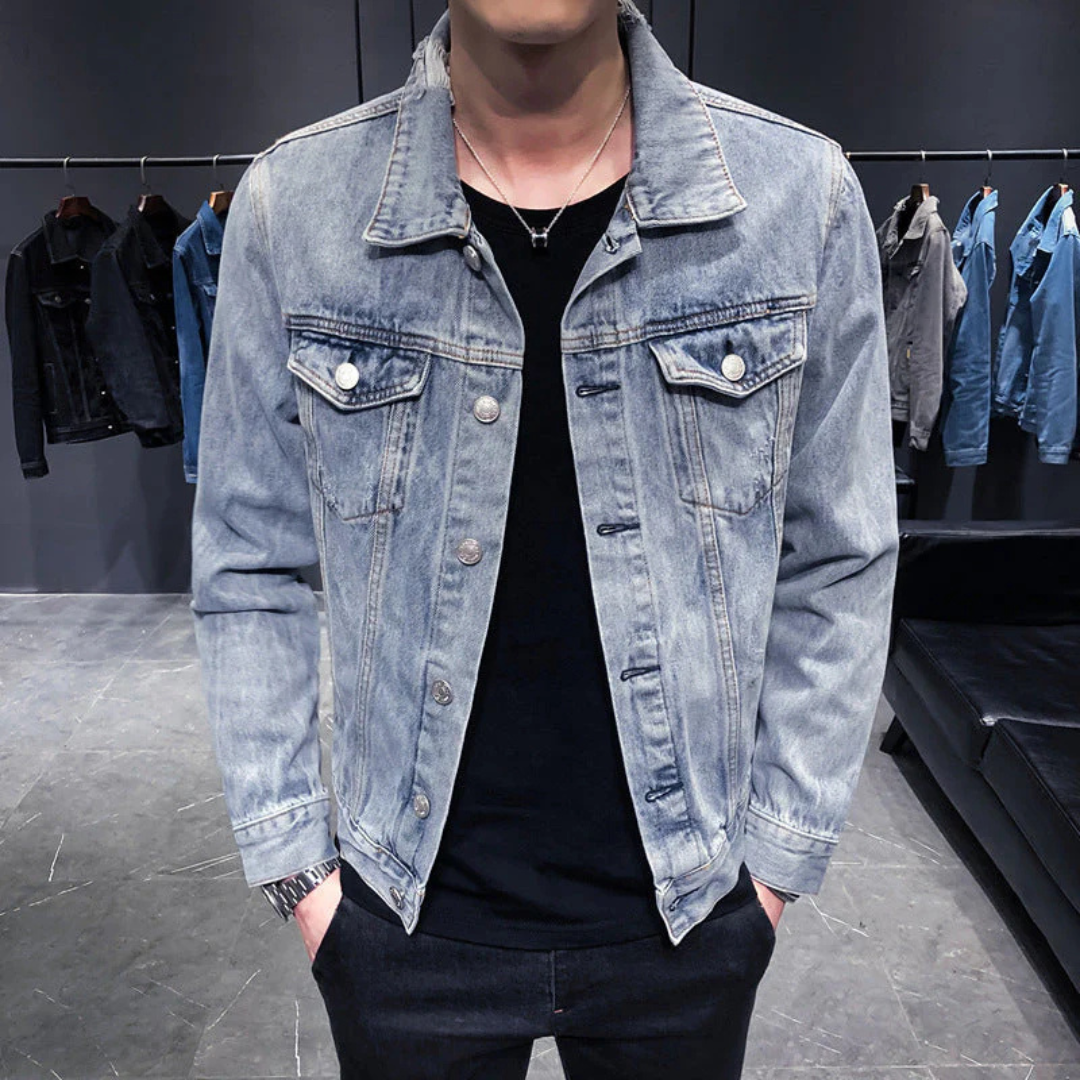 Levoire | Veste En Denim Pour Hommes Bleu