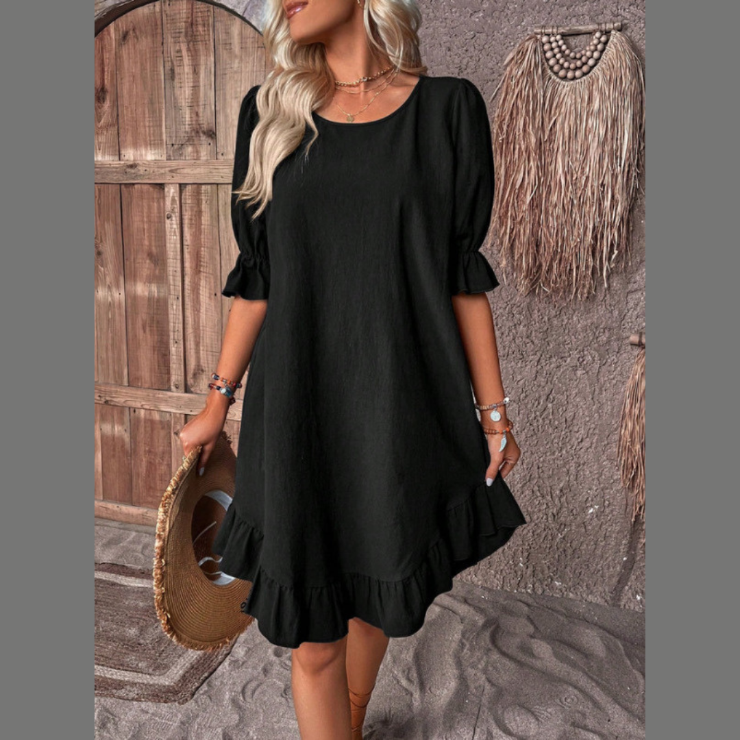 Levoire | Robe d'été avec volants Nero