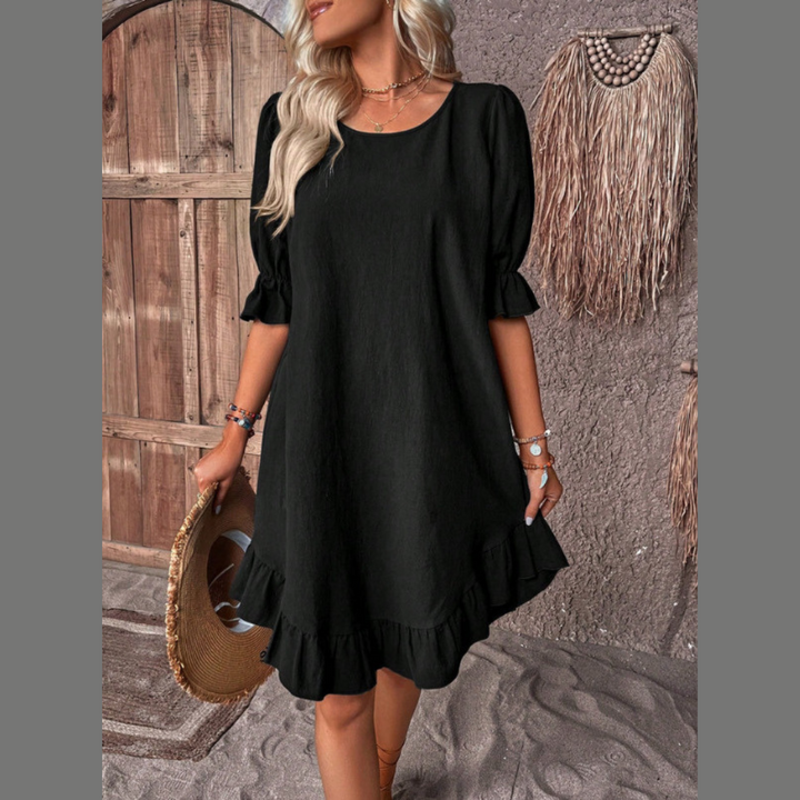Levoire | Robe d'été avec volants Nero
