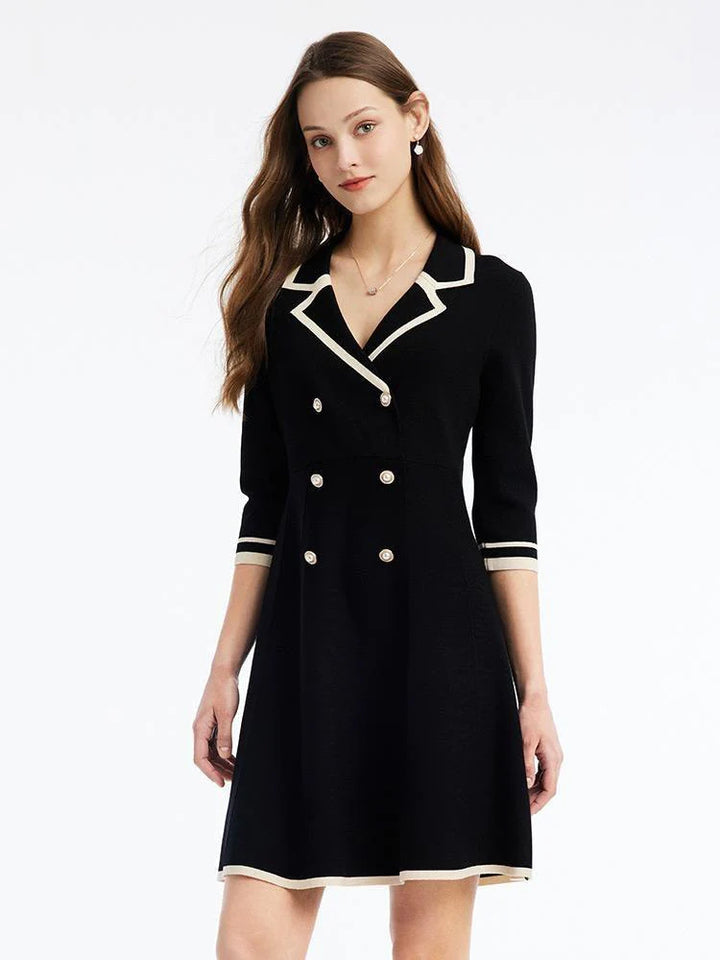 Levoire | Robe blazer pour femmes Mini robe élégante avec décolleté en V Design pour femmes Noir