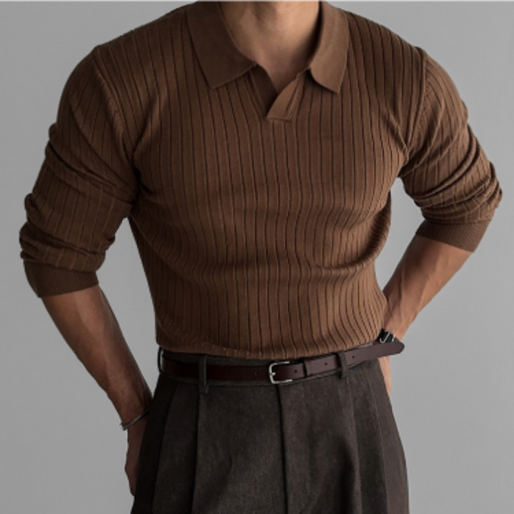 Levoire | Pull avec col chaud pour hommes Polo Braun