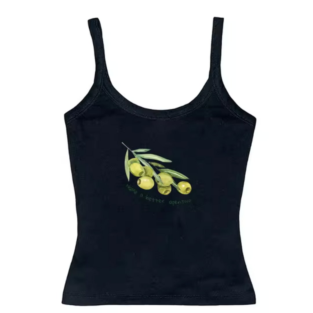 Levoire | Tops Avec Motifs D'Olives Noir sans manches