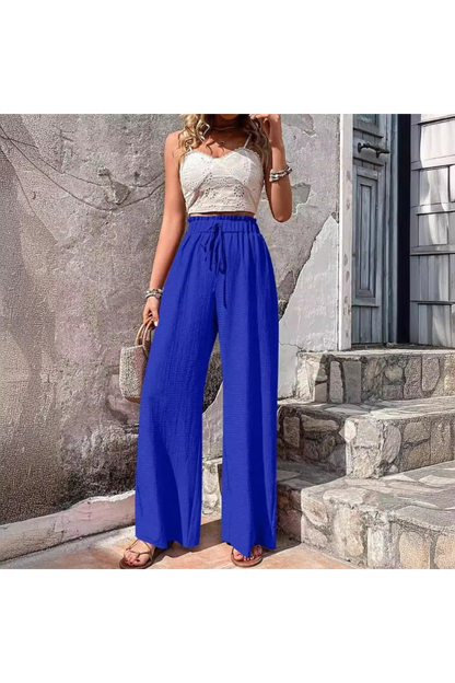 Levoire | Pantalons À Jambe Large Pour Femmes Longues Bleu