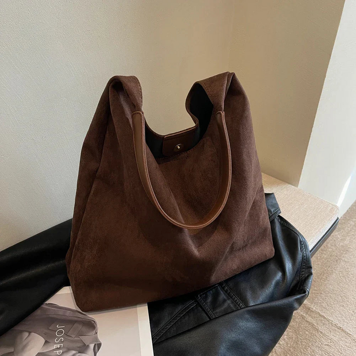 Levoire | Sac fourre-tout en daim pour femmes Sac à main élégant pour femmes Café