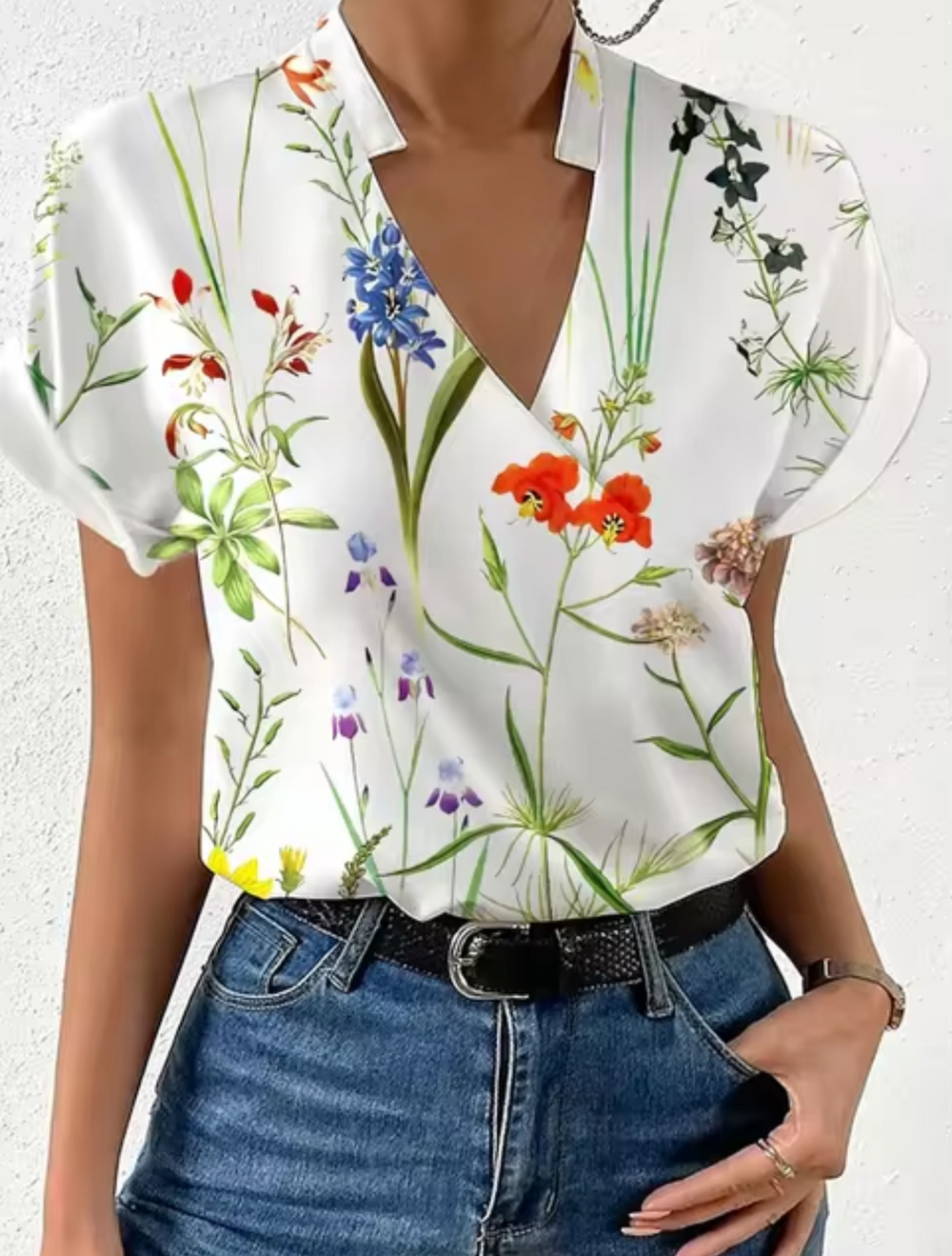 Levoire | Blouse Élégante Avec Décolleté En V Coupe Croisée Vert