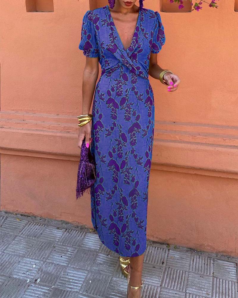 Levoire | Robe Élégante Ajustée Avec Manches Bouffantes