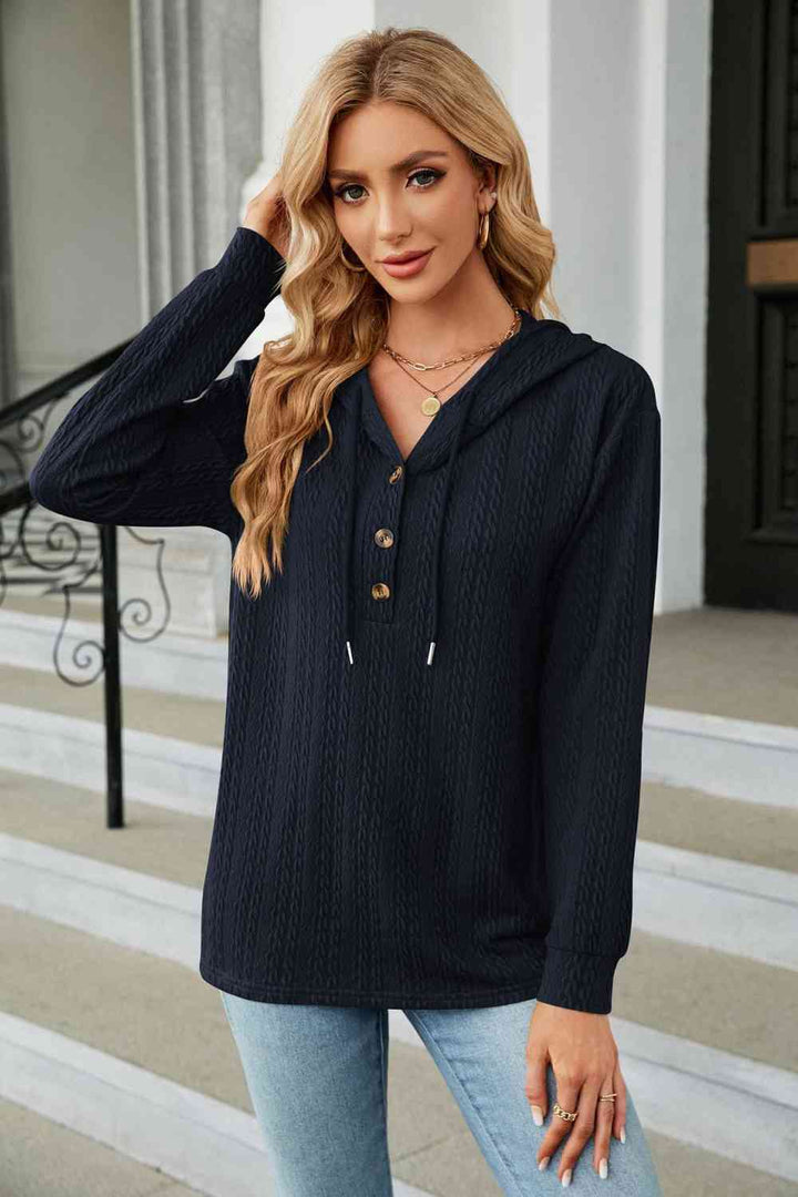 Levoire | Sweat À Capuche À Manches Longues Pour Un Style Confortable Bleu Fonce