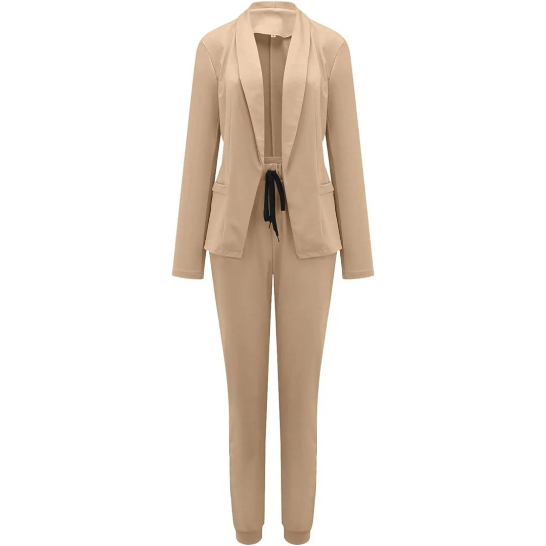 Levoire | Slim Fit Blazer Et Pantalon Set Dans Une Couleur Unie braun