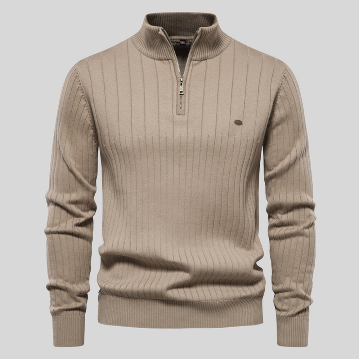 Levoire | Pull à fermeture éclair thermique pour hommes Kaki