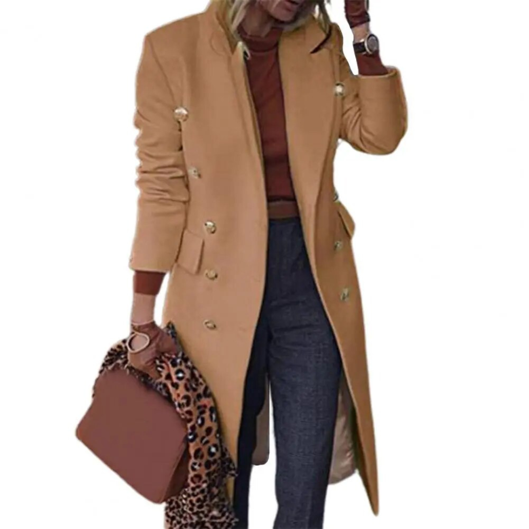 Levoire | Veste en laine pour femmes longue Beige