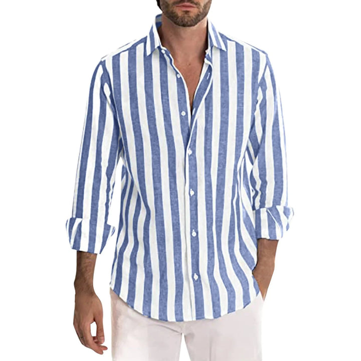Levoire | Chemise En Lin Rayée Bleu clair