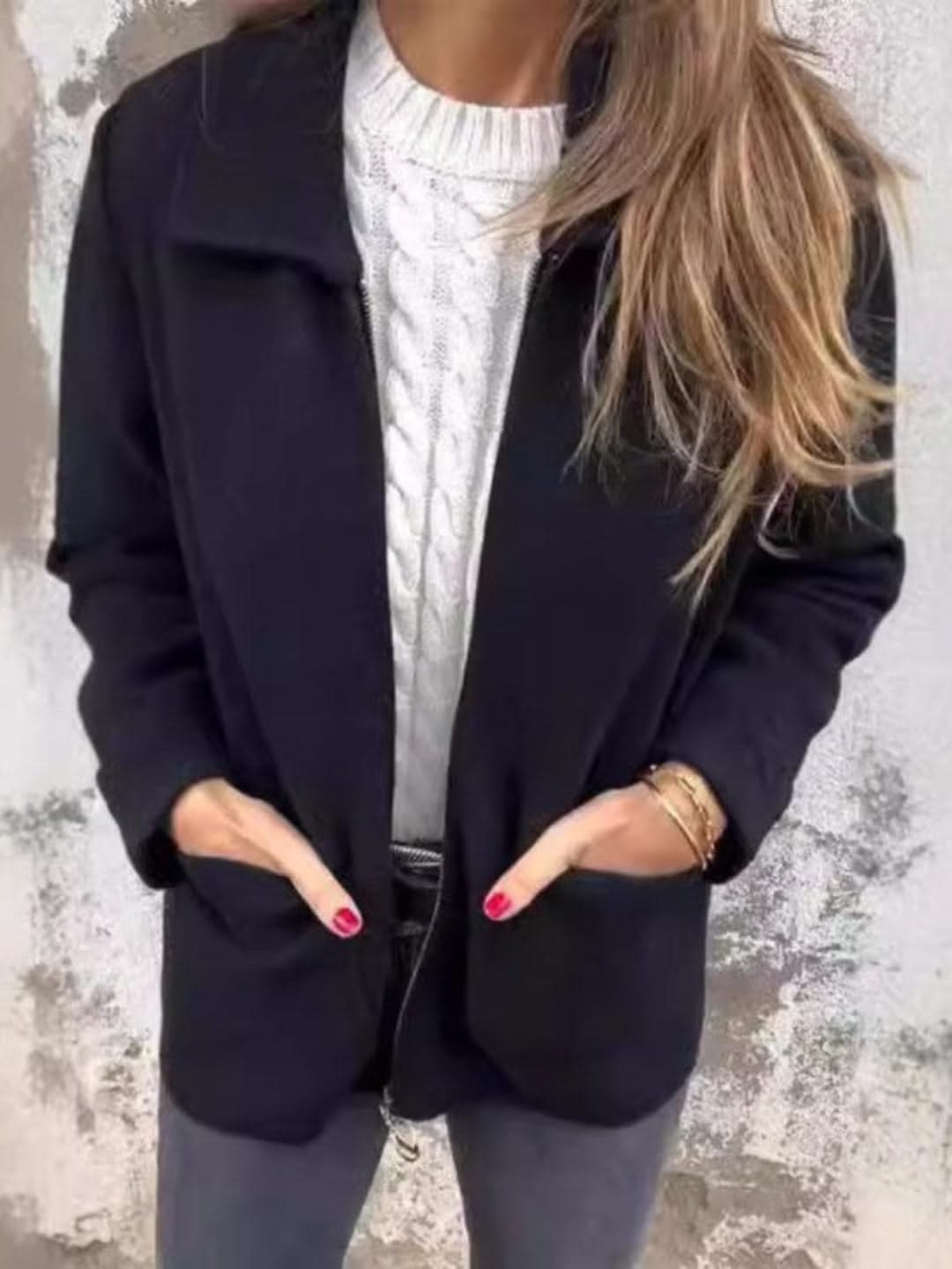 Levoire | Unicolor En Laine Pour Femmes Élégance Et Confort Pour L'Automne Et Noir