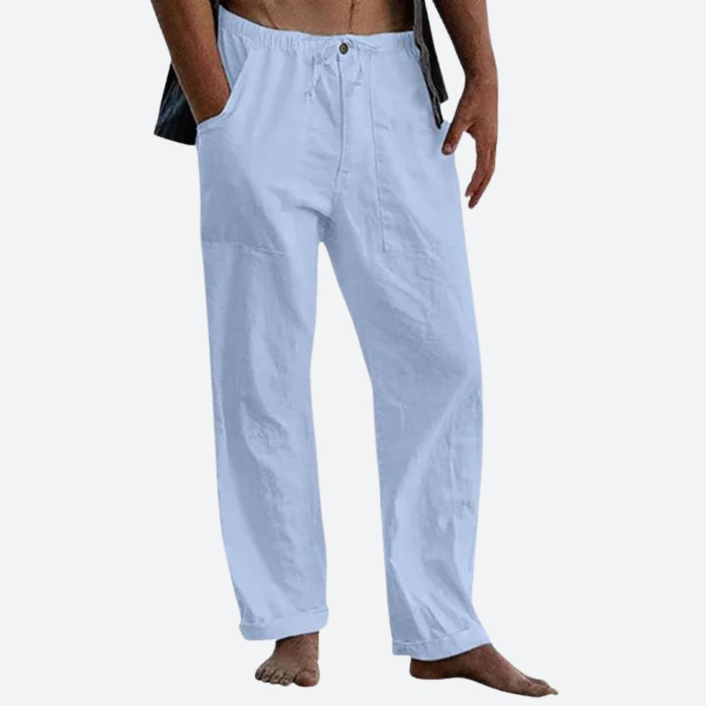 Levoire | Pantalon en lin décontracté pour hommes Pantalon d'été idéal pour hommes Litchblau
