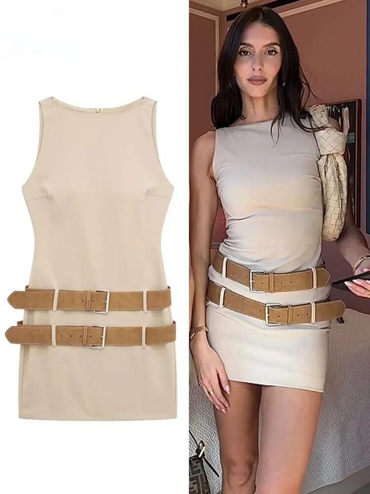 Levoire | Robe sans manches glamour avec poches de gilet