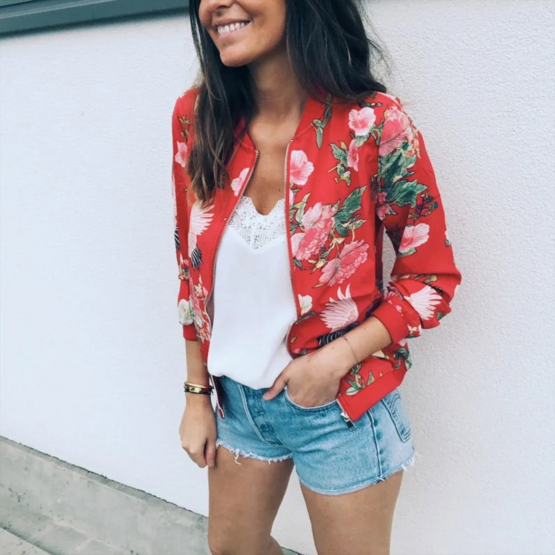 Levoire | Manteau d'été à imprimé floral Rouge