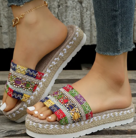 Levoire | Weave Pour Femmes Pantoufles Semelles Été Multicolore 2