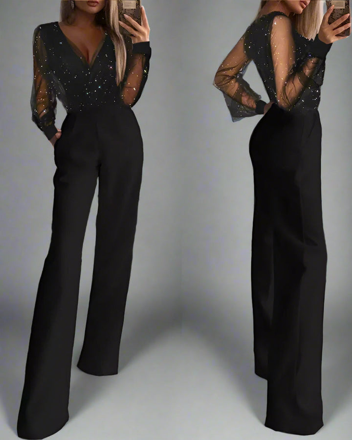 Levoire | Robe Femme Avec Pantalon Évasé Et Blouse Scintillante