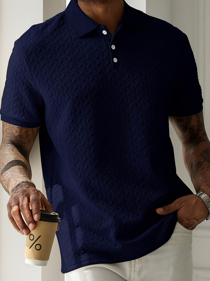 Levoire | Hommes Chemise Henley Élégante Pour Hommes Bleu