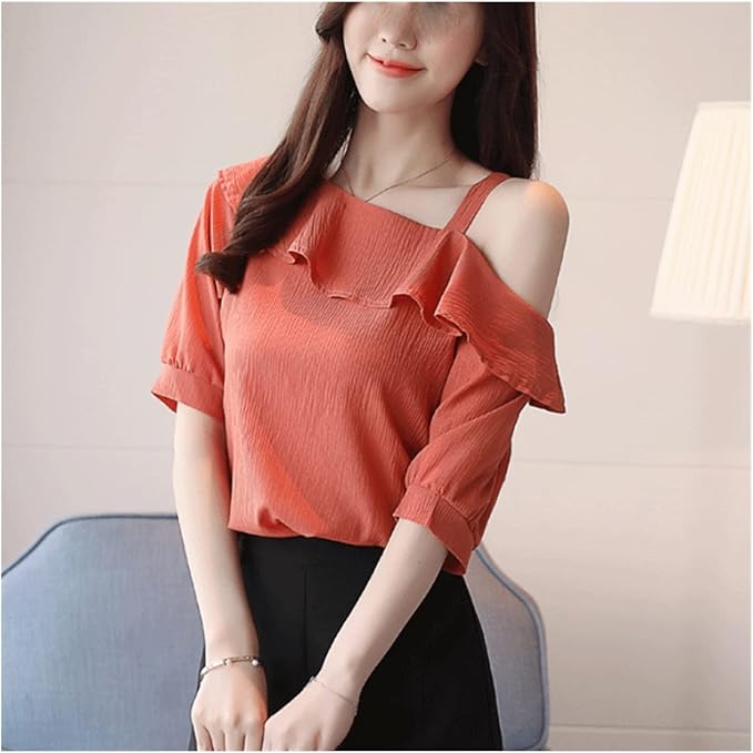 Levoire | Mode Femmes Blouses 2023 Blouses D'Été Femmes Orange