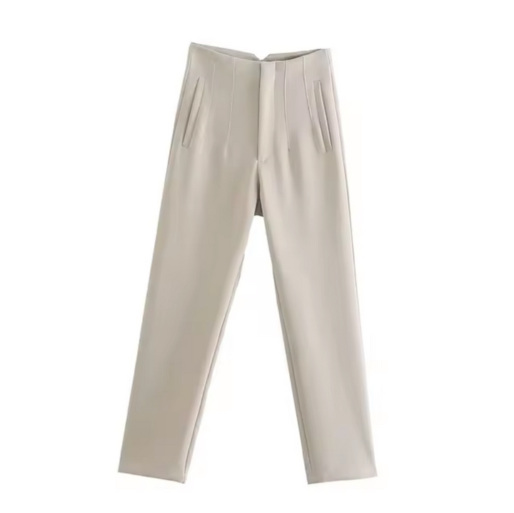 Levoire | Pantalon Cropped Taille Haute Beige