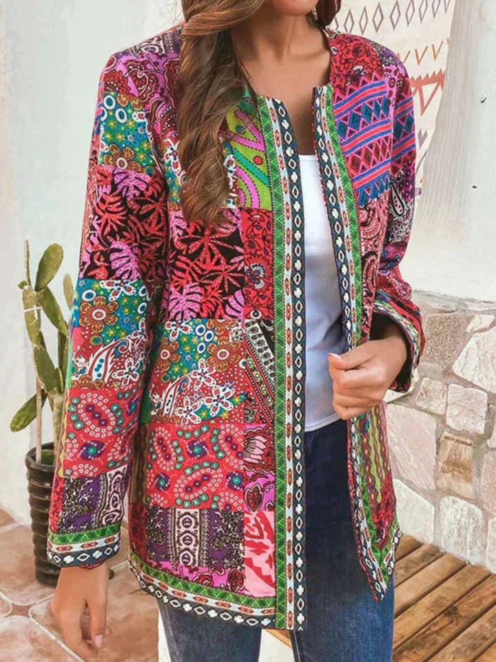 Levoire | Veste Fleur Ethnique Pour Femmes Monochrome 1