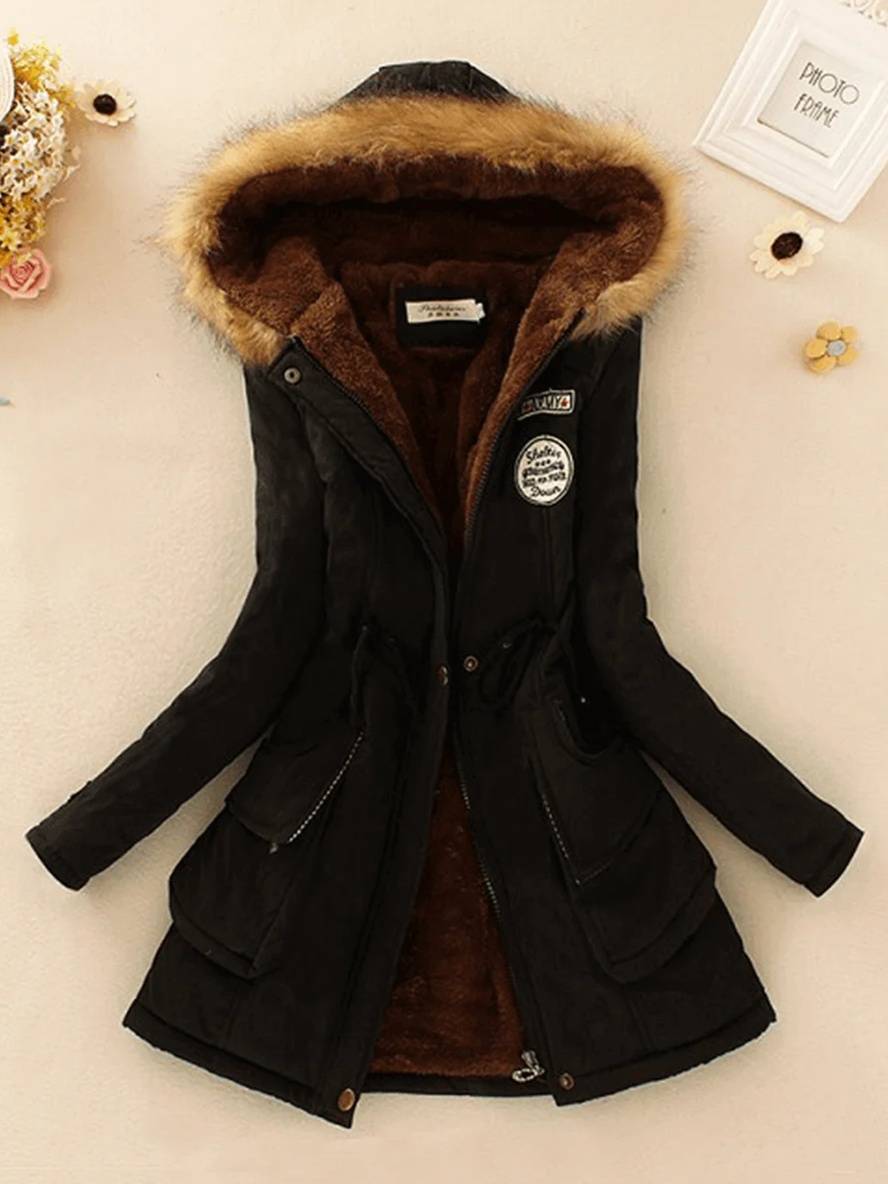 Levoire | Parka Femme En Version Mi-Longue Avec Fermeture Éclair Noir