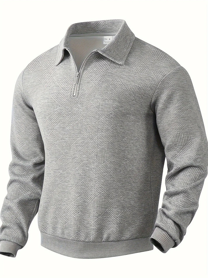 Levoire | Pull Avec Demi-Zip Et Motif Géométrique Gris