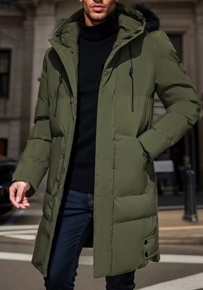 Levoire | Parka pour hommes long Olive vert