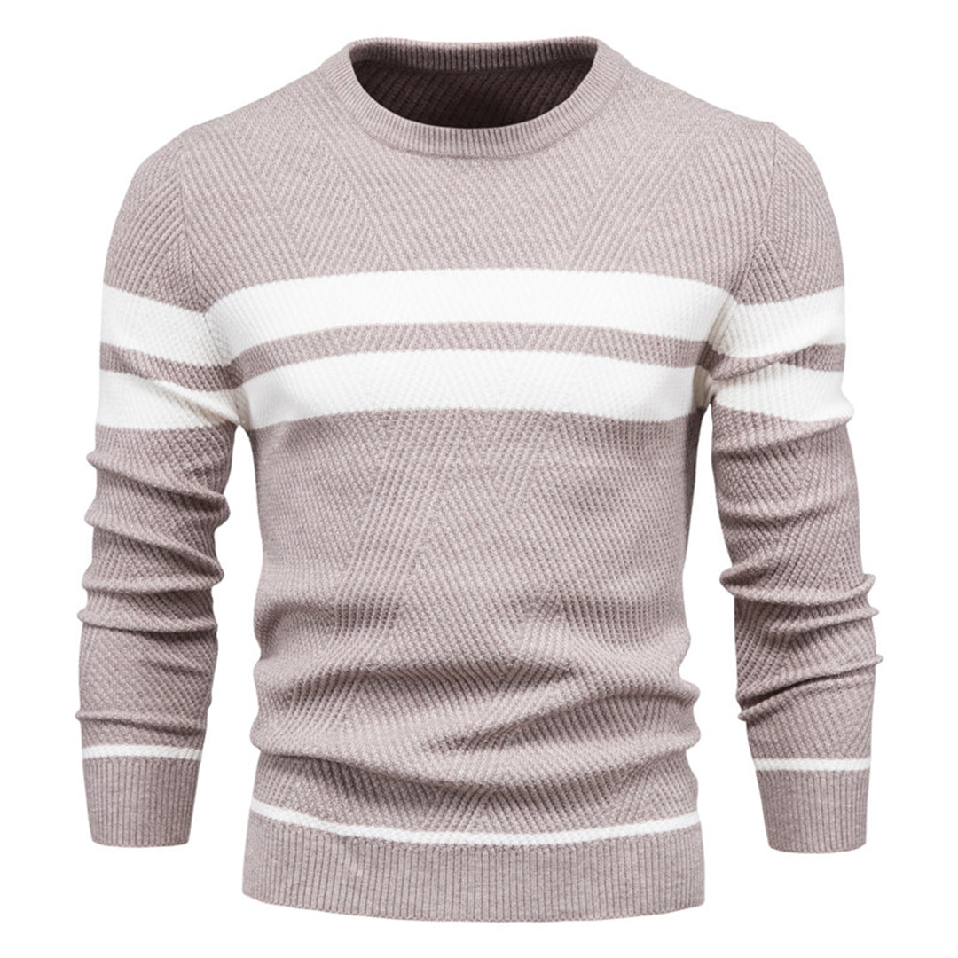 Levoire | Pull en tricot avec col rond pour hommes Beige