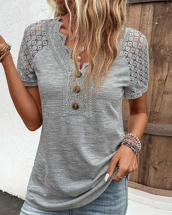 Levoire | Blouse Nouée À Manches Courtes Pour Femmes
