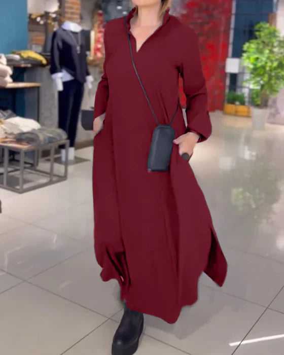 Levoire | Robe Longue Élégante Vin Rouge
