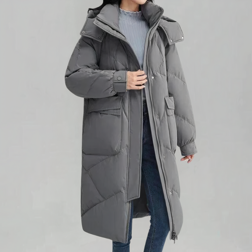 Levoire | Long Doudoune Pour Femmes Chic Gris