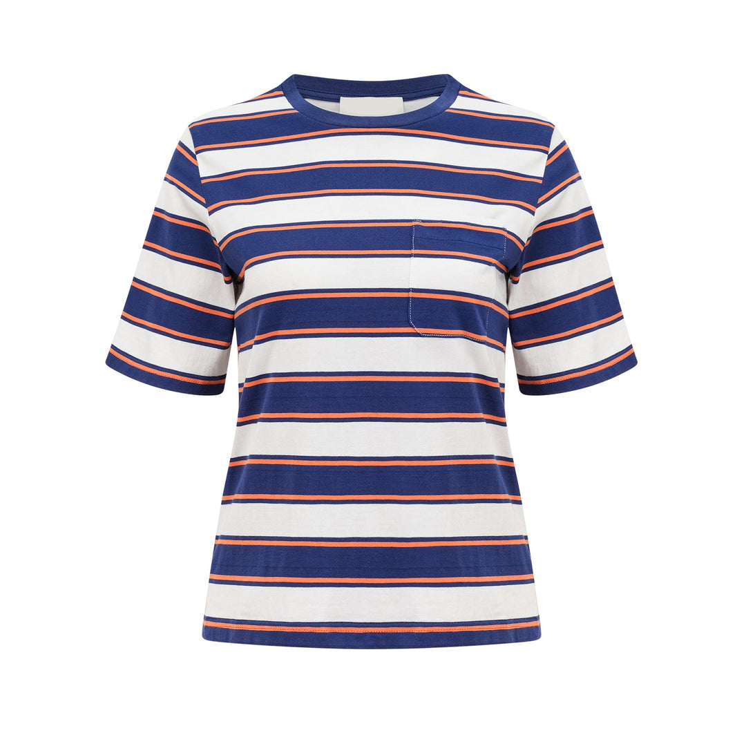 Levoire | T-Shirt En Coton À Imprimé Rayé Blanc