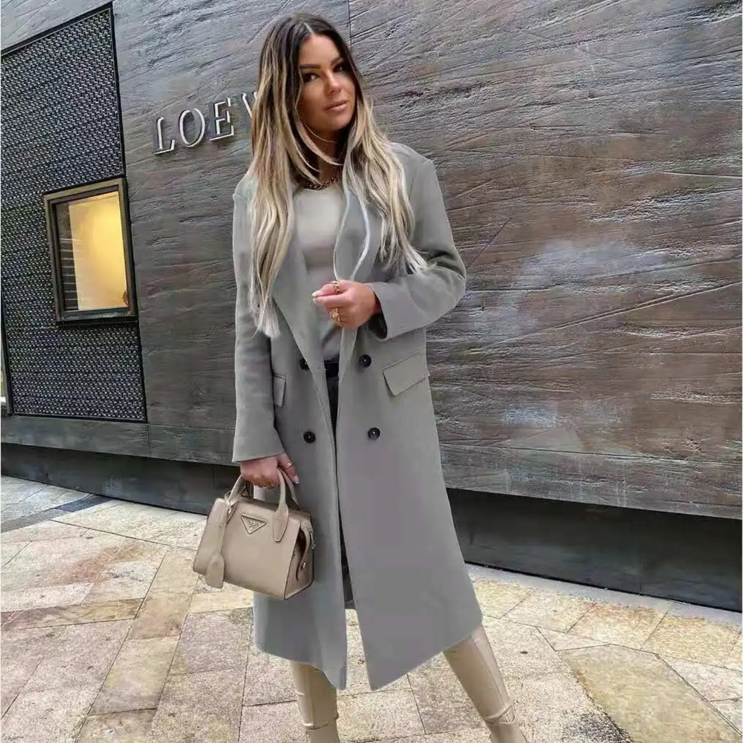 Levoire | Manteau Trench Grande Taille Élégant Gris