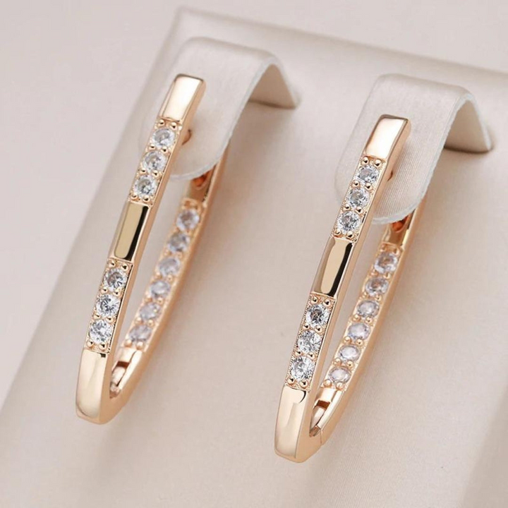 Levoire | Boucles D'Oreilles Élégantes En Zirconium De Couleur Or Or