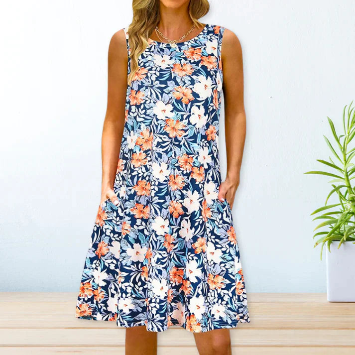 Levoire | Robe Élégante Aérée Féminine Bleu marine