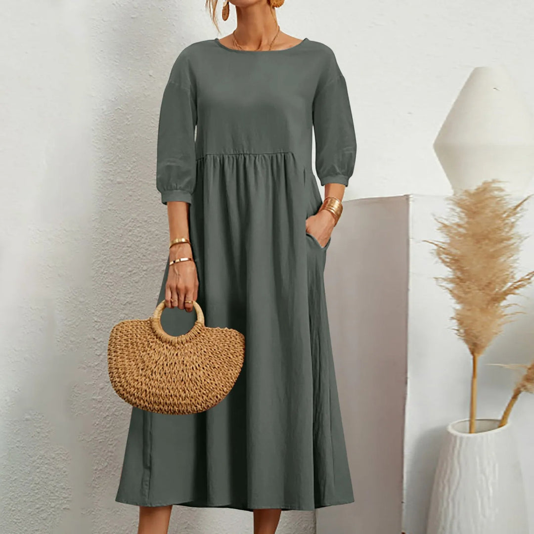 Levoire | Robe Midi Patchwork Gris