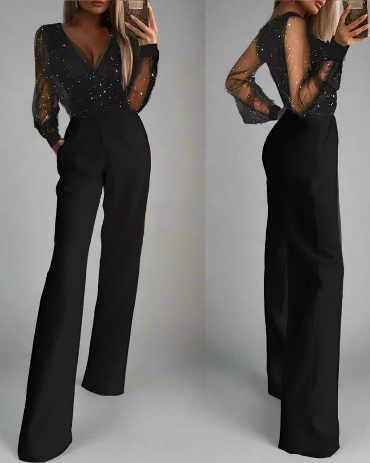 Levoire | Robe Femme Avec Pantalon Évasé Et Blouse Scintillante