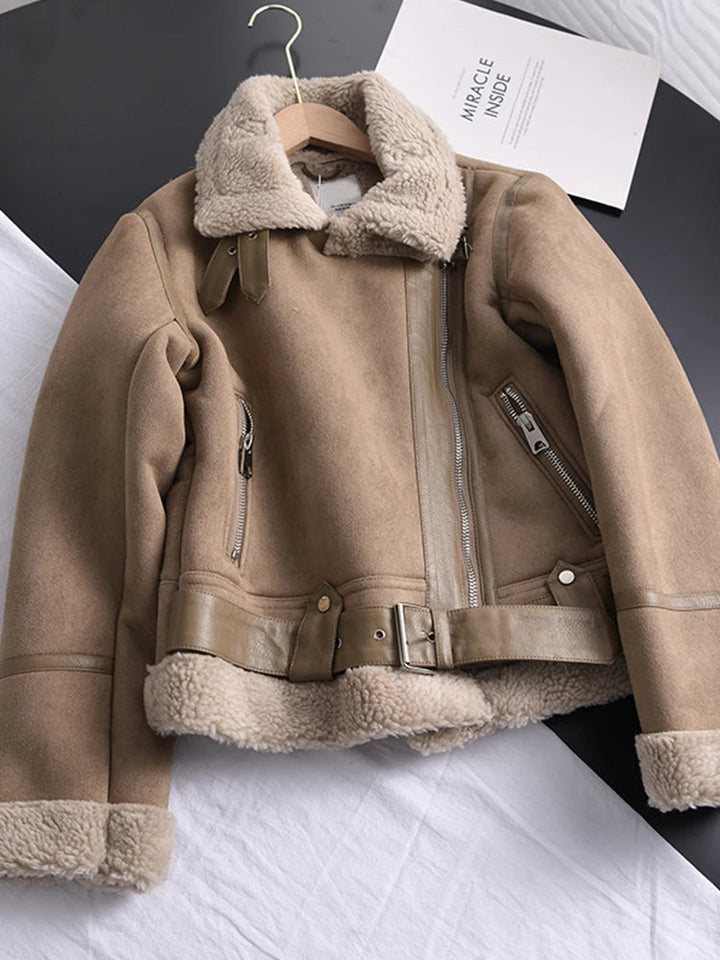 Levoire | d'hiver en daim Olivia - Chaud et élégant Marron