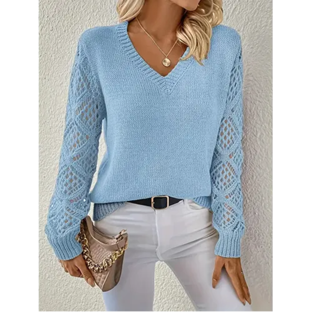 Levoire | Pull à V pour femmes Bleu clair
