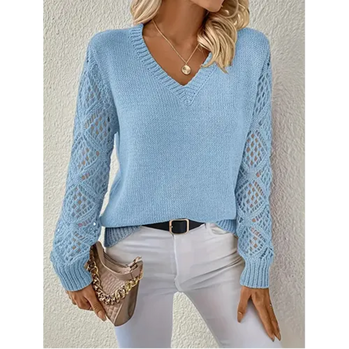 Levoire | Pull à V pour femmes Bleu clair