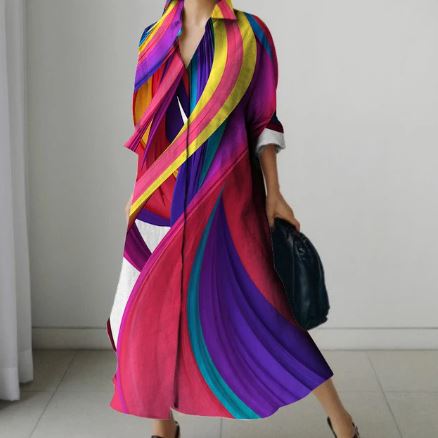 Levoire | Robe Chemise Élégante Pour Femmes Au Design Classique Multicolore