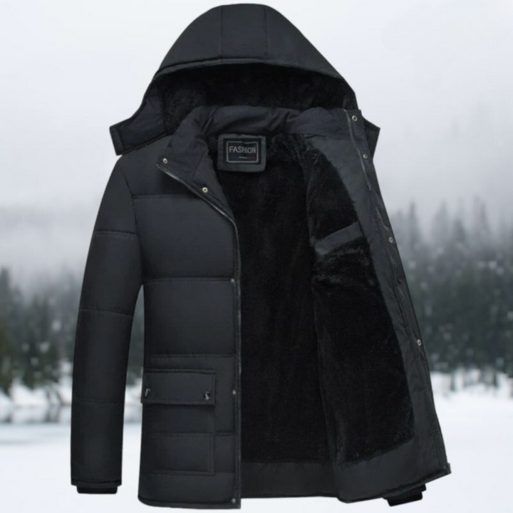 Levoire | Veste Chaude Noire À Manches Longues Doublée