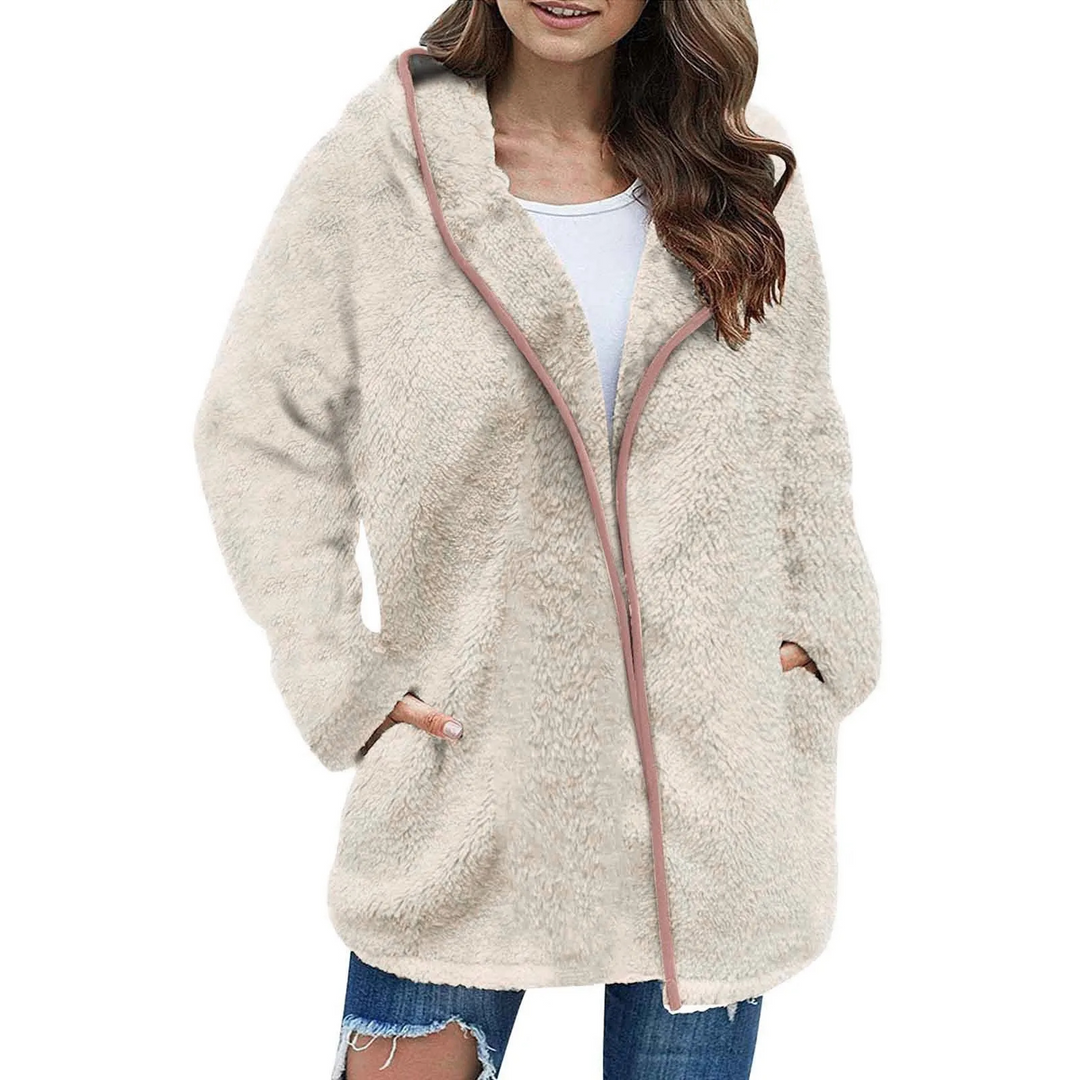 Levoire | Veste en polaire Femme Douce Veste Ouverte Avec Poches Hellebrun