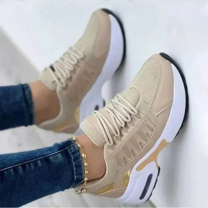 Levoire | Baskets Sportives Bicolores Tendance Beige