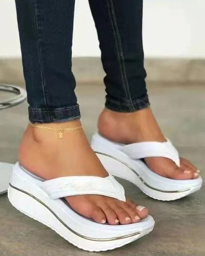 Levoire | Sandales À Talon Compensé Blanc