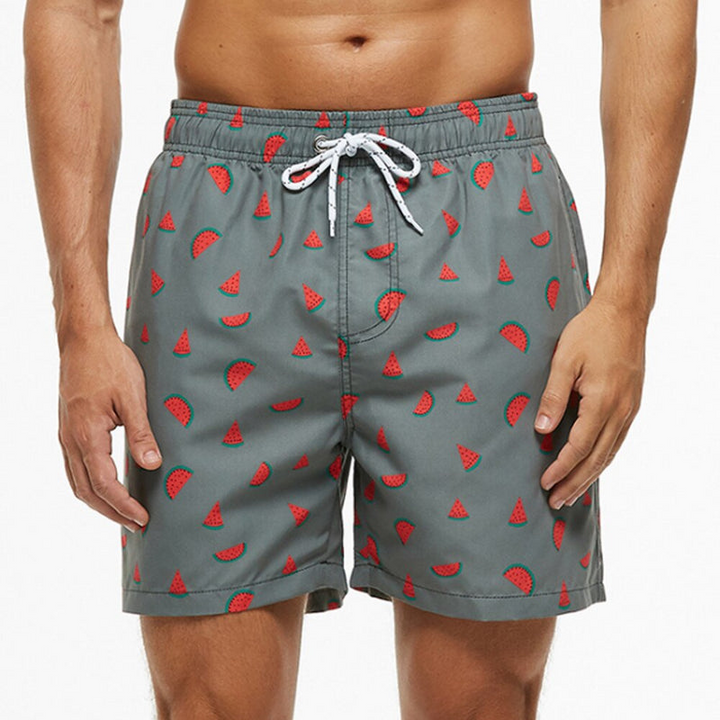 Levoire | Maillots de bain pour hommes Shorts de bain élégants pour hommes Gris & Pastèque